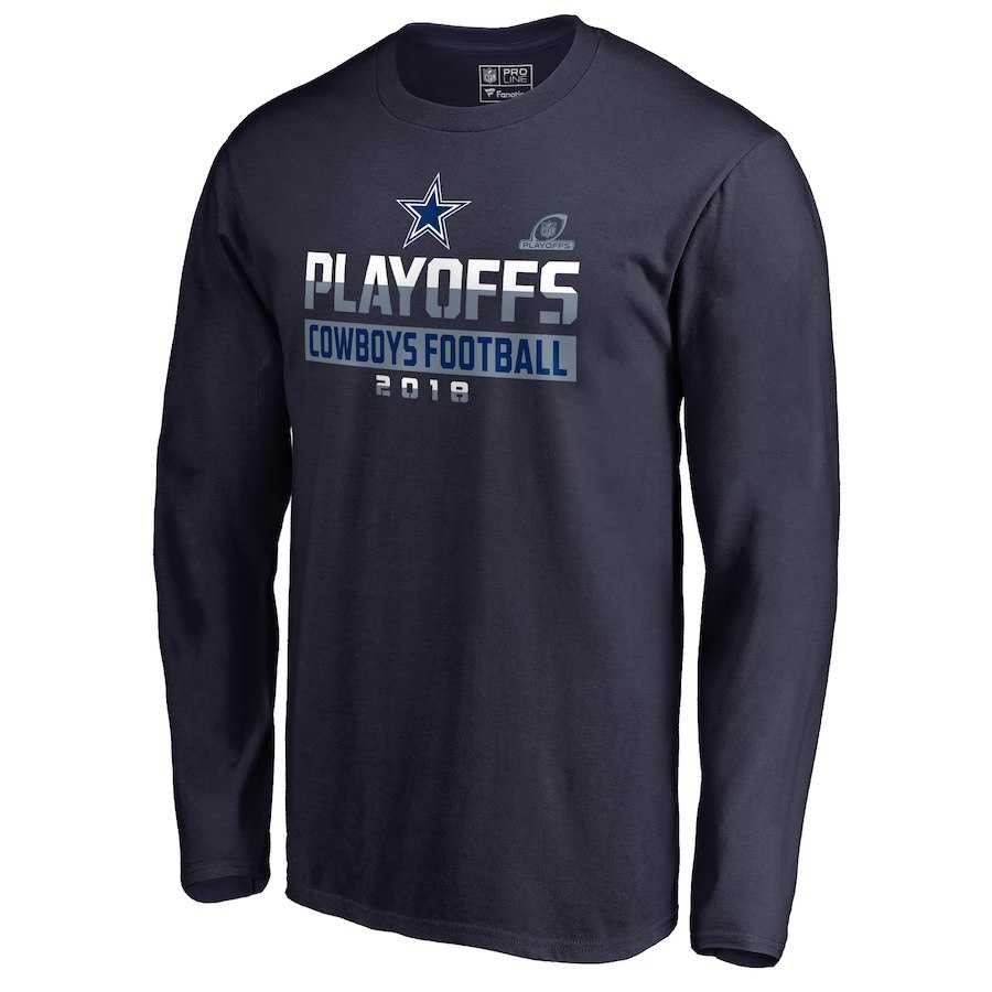 Men's Cowboys Navy 2018 NFL Playoffs Cowboys Football Long Sleeve T-Shirt,We sell and wholesale Men's Cowboys Navy 2018 NFL Playoffs Cowboys Football Long Sleeve T-Shirt on line form chian!